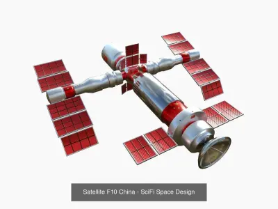 10 Satellite F Collection - SciFi Space Design 3D Model Pack