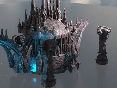 Victorian Hunter Sci fi pillars 2 3D model