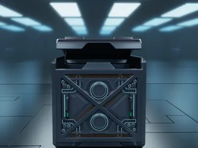 Scifi box 01 Low-poly 3D model