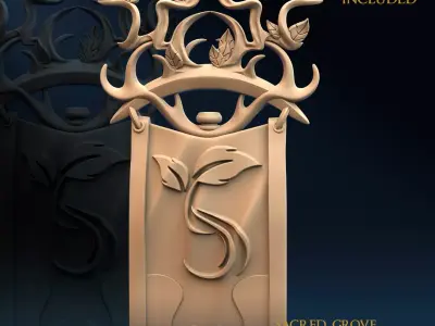 Awakening of the Sacred Grove - Banner 3D print model