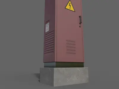 PBR Electric Box Red V2 Low-poly 3D model