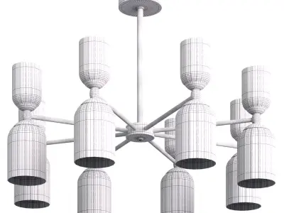 Ceiling chandelier on a rod Lumion KASSIA Low-poly 3D model