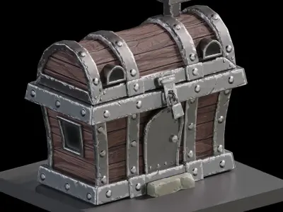Stylized chest house  Low-poly 3D model
