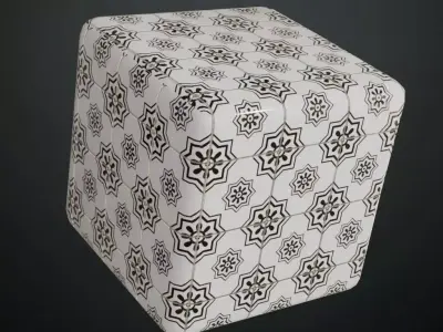 Decorative Mediterranean Star Tiles PBR Seamless Texture