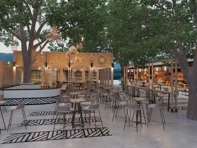 Outdoor Restaurant Cafe 3D model
