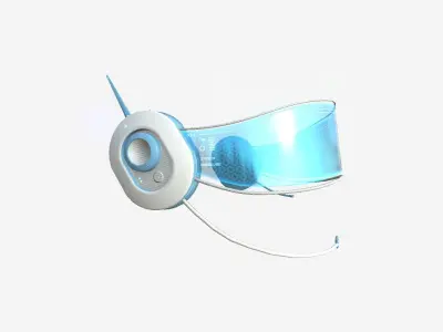 SciFi Glasses H01 White Blue - Character Design Fashion Low-poly 3D model