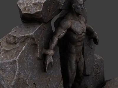 gate cave 009 Low-poly 3D model