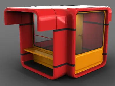 Modern Kiosk Low-poly 3D model