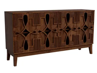 Sideboard With 4 Doors And Adjustable Shelves Low-poly 3D model