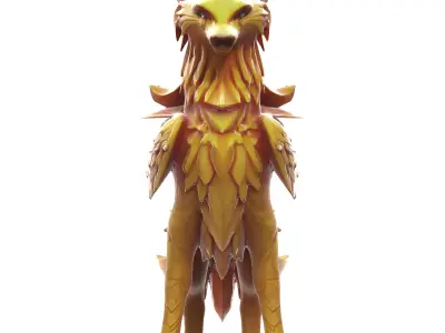 Golden Guardian Wolf Free 3D print model