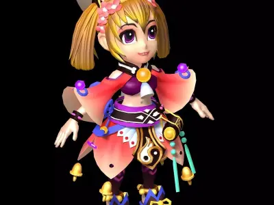 Game character character - bell light rain 3D model