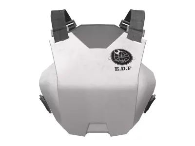 White Sci-fi Tactical Female Bulletproof Vest Low-poly 3D model