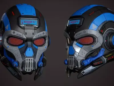 Sci Fi Helmet p02 Low-poly 3D model