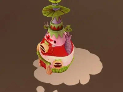 Asset in Game House Low-poly 3D model