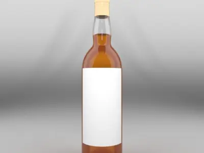 Brandy Long Neck Bottle Free 3D model