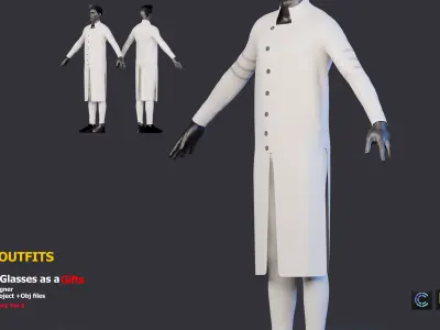 5 SCI-FI CYBERPUNK OUTFITS and 3 SCIFI GLASSES AS A GIFT Low-poly 3D model