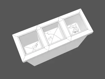 Rubbish bin Low-poly 3D model