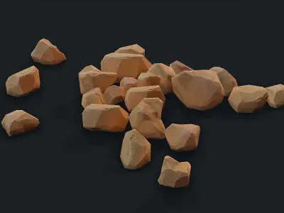 Stylized Desert Rock small 3 Low-poly 3D model