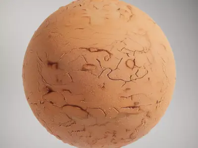 HQ PBR Textures Set Terracotta Cracked Surface Texture