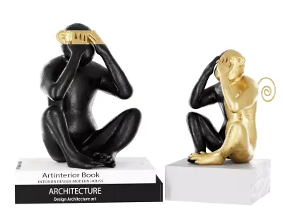  Monkey Decor Statue 3d model 3D model