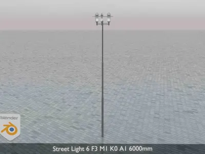 Street Light 6 F3 M1 K0 A1 6000mm Low-poly 3D model