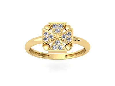 Light Weight Diamond Ring 3d Model and Render  3D print model order