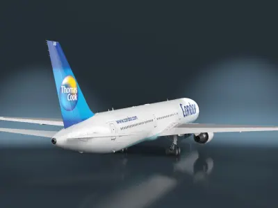  Condor Flugdienst Boeing 767-400 with Cabin and Doors Rigged for Cinema 4D 