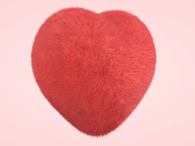 Heart - Fluffy Cushion  Low-poly 3D model