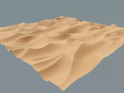 High-Poly Desert Sand Dune Landscape Model 3D model