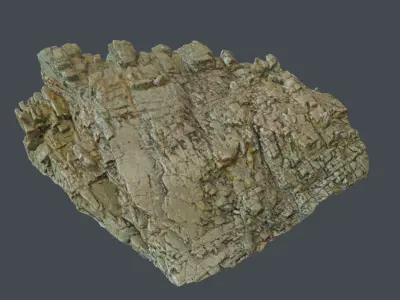 3d scanned rock cliff Q 3D model