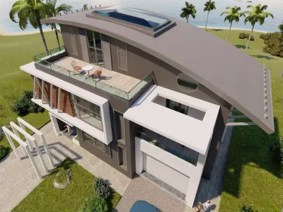 AMAZING 3D VILLA Low-poly 3D model