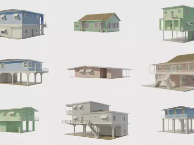 Florida House Collection 9 Low Poly Low-poly 3D model