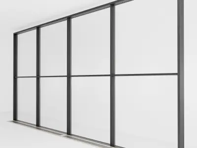 Panoramic glazing Stained glass 42 Low-poly 3D model