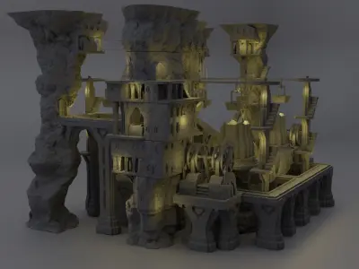 Modular Dwarf Mine Tabletop Terrain 28 MM 3D print model