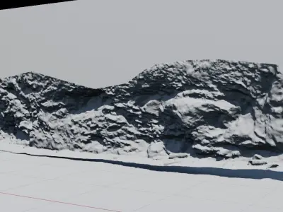 3d scanned cliff 005 Low-poly 3D model