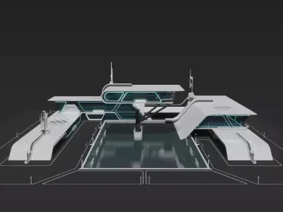 Sci-fi residence villa 3D model