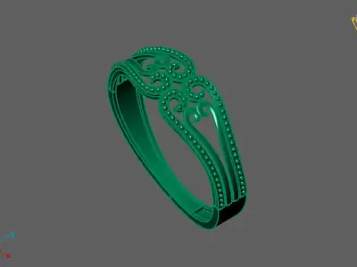 Women Ring Fancy Ring Plain light weight STL 3DM Printable 3D print model 8