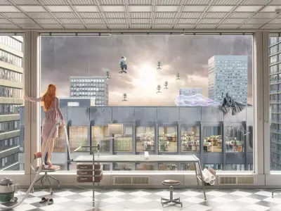 Detailed Meta Utopian Exterior Scene 3D model