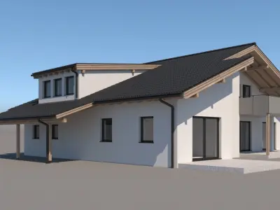 Contempory Swiss Style Chalet 3D model