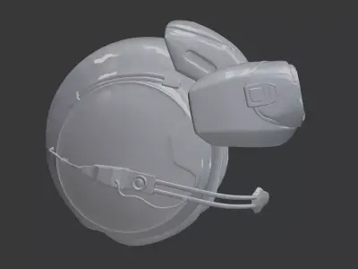 Futuristic Sci Fi Helmet 3D Printable 3D print model