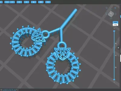 Pendant 3dm model computer screen showing jewelry 3D print model