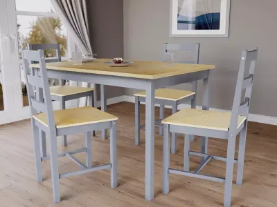 Dineing table chair set 3D model