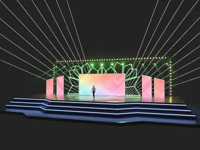 Entertainment Event Stage or Set Design with Light 3D model