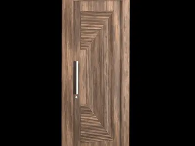 Interior-exterior Wooden Door 3D model get