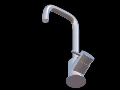 Steel Kitchen Tap - Low Poly Low-poly 3D model