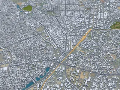 Kano Nigeria 40km Low-poly 3D model