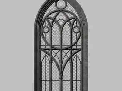 Fantasy gothic stained glass window 3D model