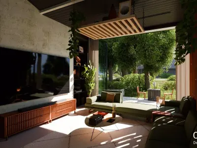 13 Modern house neighborhood with interior For Blender 3D model