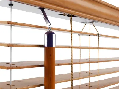 Wooden Curtain Low-poly 3D model