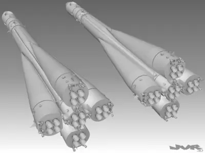 Vostok 1 Space Rocket 3D model